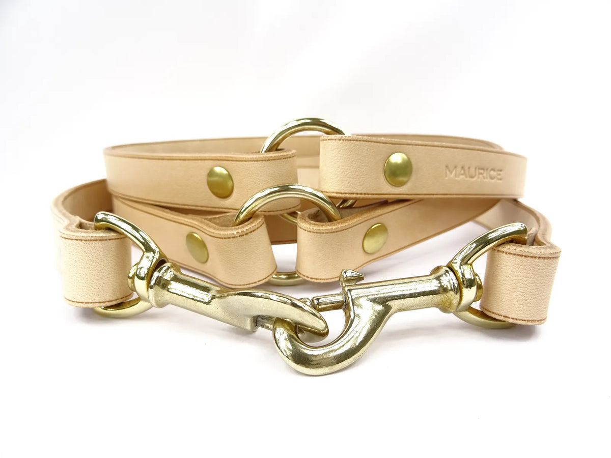 Grande laisse polyvalente en cuir pour chien RHINOCEROS SONDAICUS - 4